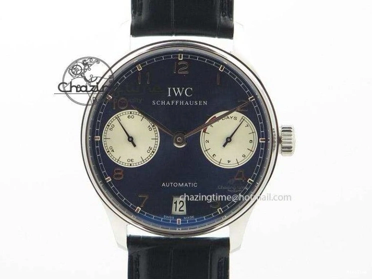 MIROTIME 0128 Unique Portuguese IW3714 Diam ZF V2 1:1 Best Edition Gray Dial On Brown Leather Strap A79350 (Slim Movement) 7250